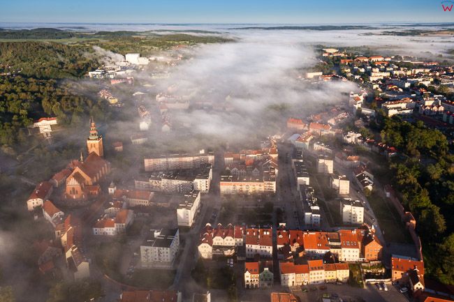 Lidzbark Warminski, panorama centrum miasta, EU, PL, Warm-Maz. Lotnicze.